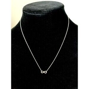 Infinity 925 Sterling Silver Forever Love Necklace Adjustable 16 and 18 inches